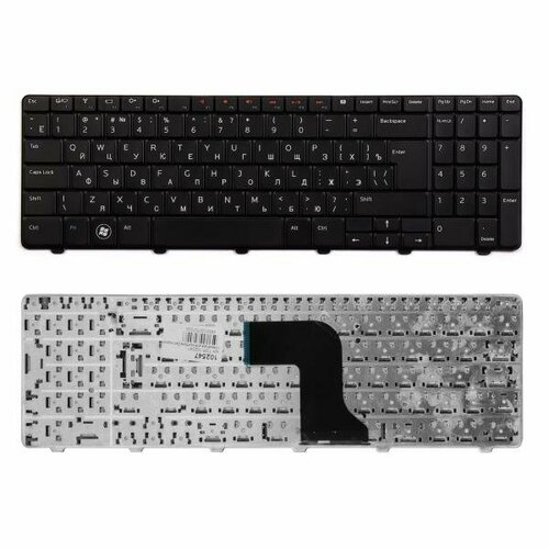 Клавиатура для ноутбука Dell Inspiron M5010, N5010 Series. Г-образный Enter. Черная, без рамки. PN: NSK-DRASW 0R