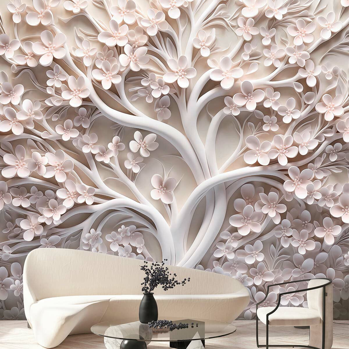 фото Фотообои флизелиновые с виниловым покрытием VEROL "Дерево", 300х283 см, моющиеся обои на стену, декор для дома