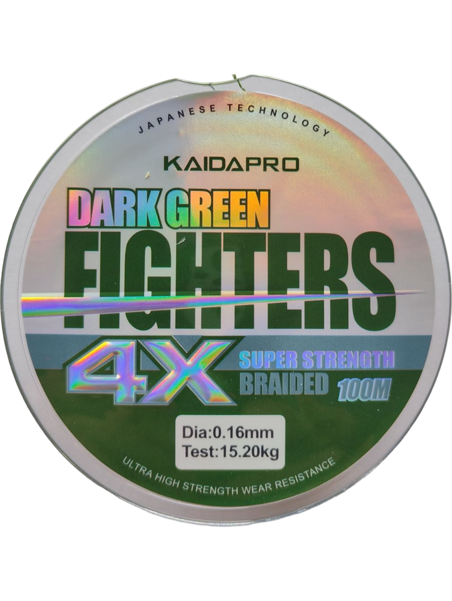 Плетеный шнур FIGHTERS 4X KAIDAPRO dark green 100m 0,16 мм 15,20кг