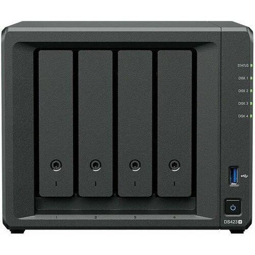Сетевое хранилище NAS Synology DS423+ synology qc2 0ghzcpu 2gb upto6 raid0 1 10 5 6 up to 4hdds sata 3 5 or 2 5 2xusb3 0 2gigeth iscsi 2xipcam up to 25 1xps 3yw repl d