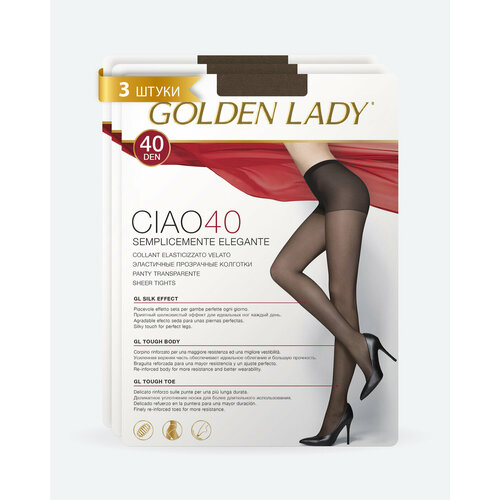 Колготки Golden Lady Ciao, 40 den, 3 шт., размер 4, коричневый колготки golden lady ciao 20 fumo 3
