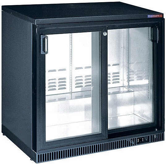 Шкаф холодильный Cooleq BF-250, холодильник барный, витрина со стеклянной дверью, черный, 210 л, +2/+10