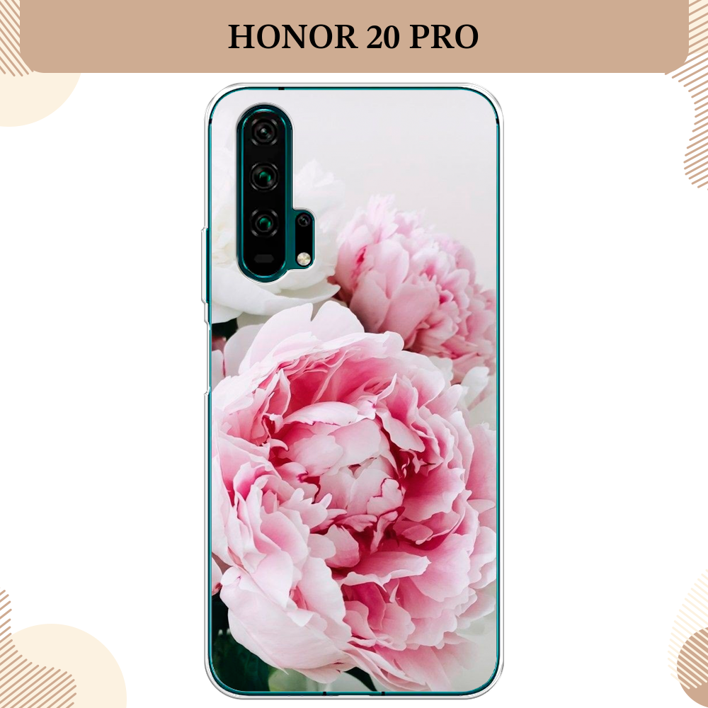 Силиконовый чехол "Розовые и белые пионы" на Honor 20 Pro / Хонор 20 Про