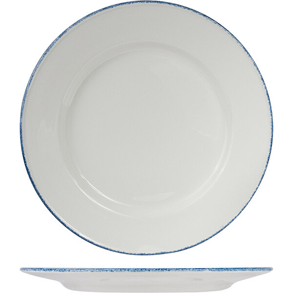 Тарелка мелкая «Блю дэппл»; материал: фарфор; диаметр=30 см; белый