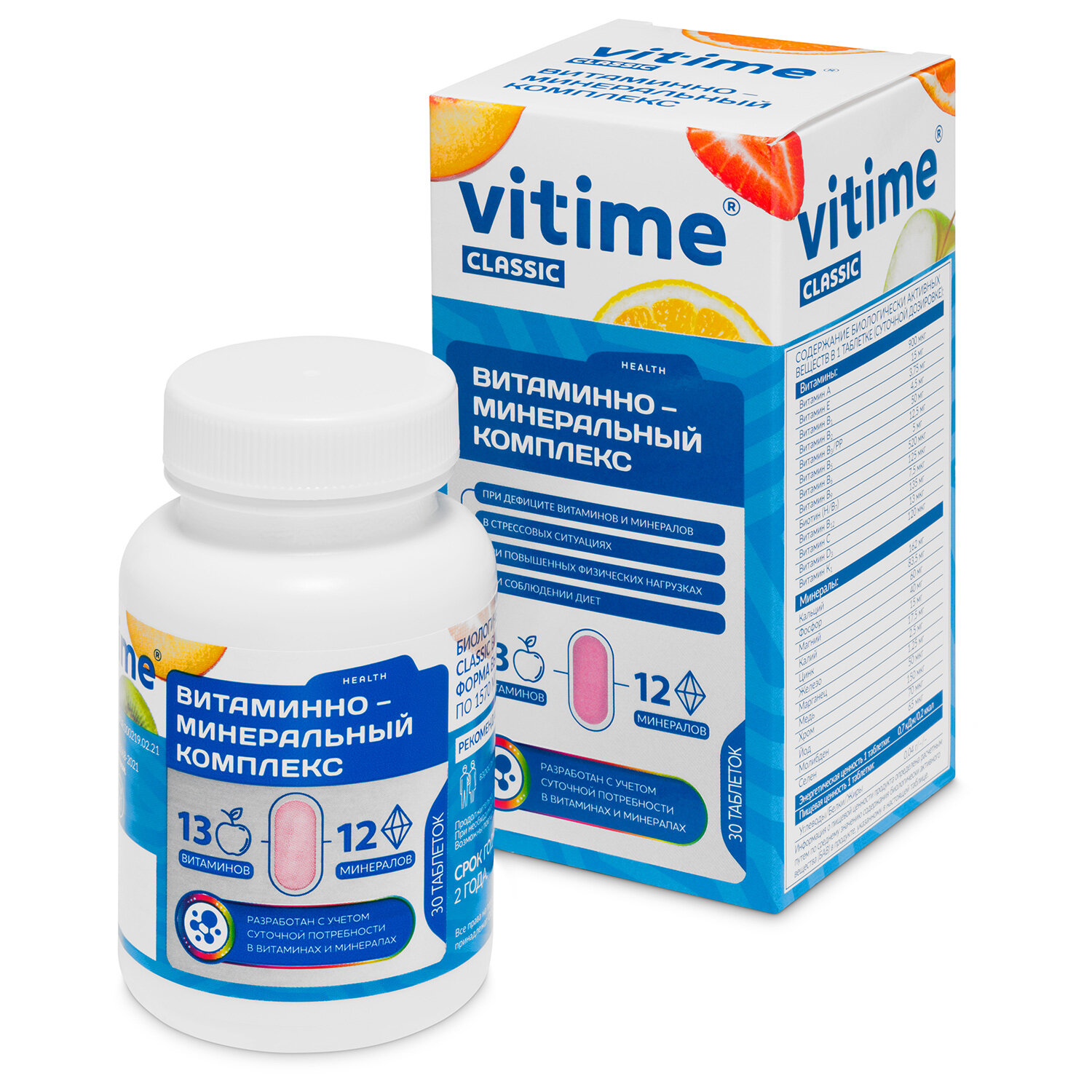 VITime Classic (Витайм Классик) витаминно-минеральный комплекс, 30 таблеток в банке