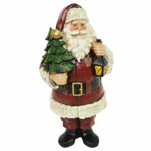 Due Esse Christmas Новогодняя фигурка Санта Клаус с фонариком и елочкой 20 см XNA16003431