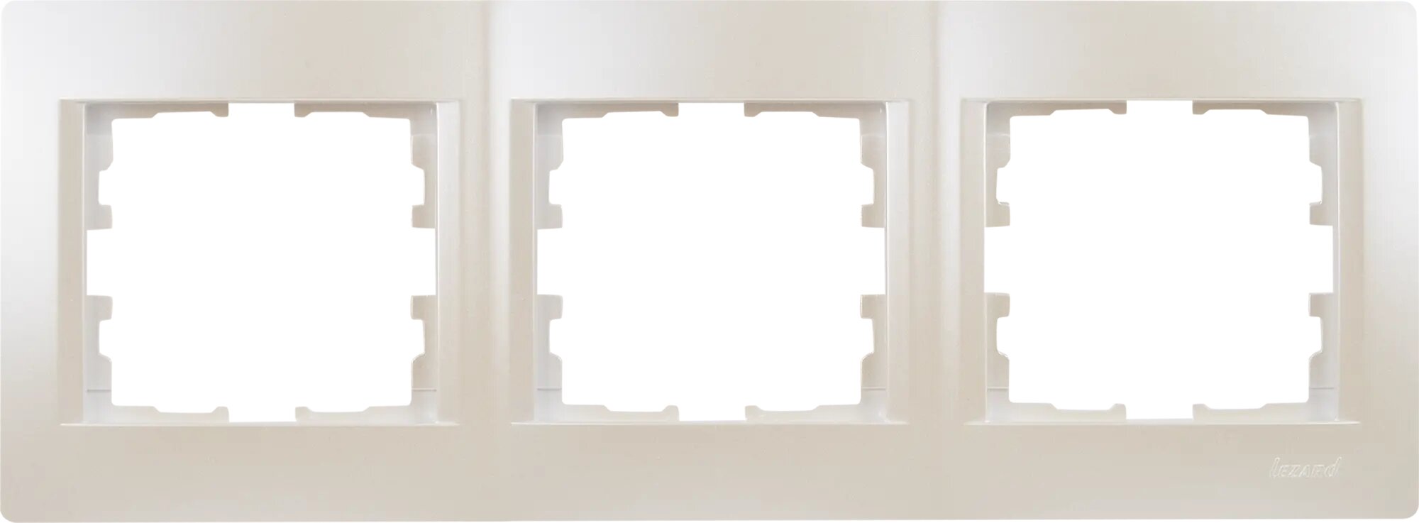 Рамка для розеток и выключателей Lezard Karina 3 поста горизонтальная цвет жемчужный белый перламутровый