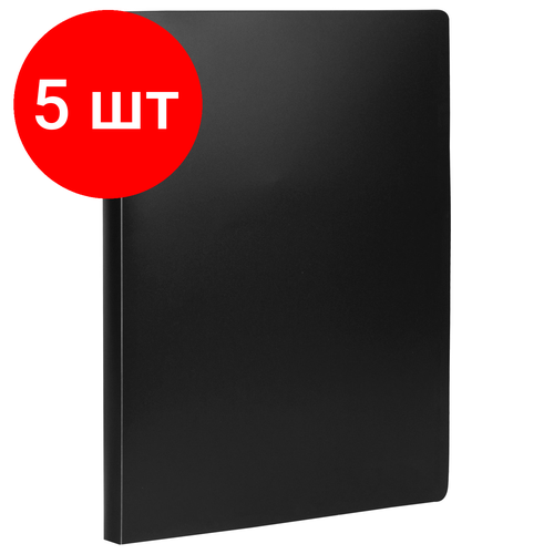 Комплект 5 шт, Папка на 2 кольцах STAFF, 21 мм, черная, до 170 листов, 0.5 мм, 225717 папка staff 129587 комплект 5 шт