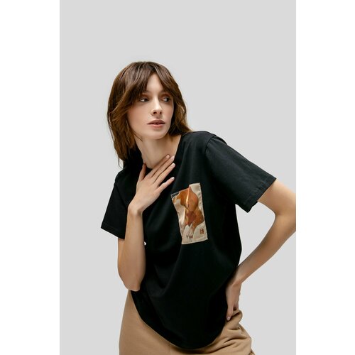 фото Футболка картина елены шумахер "лилу", размер xxl, черный artograph