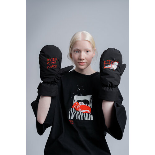 фото Варежки , размер s, черный z n w r