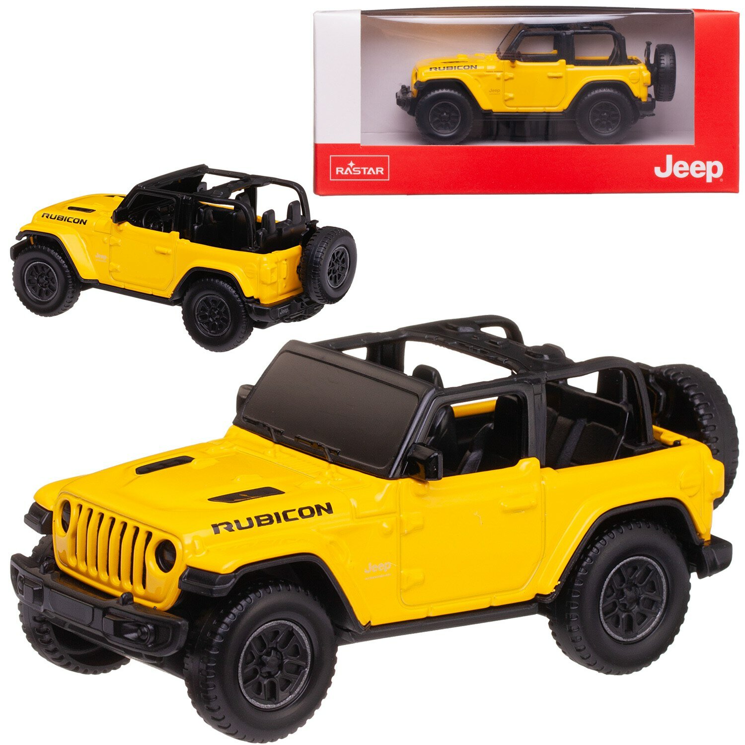 Машина металлическая 1:43 JEEP Wrangler Rubicon , цвет желтый 59000Y