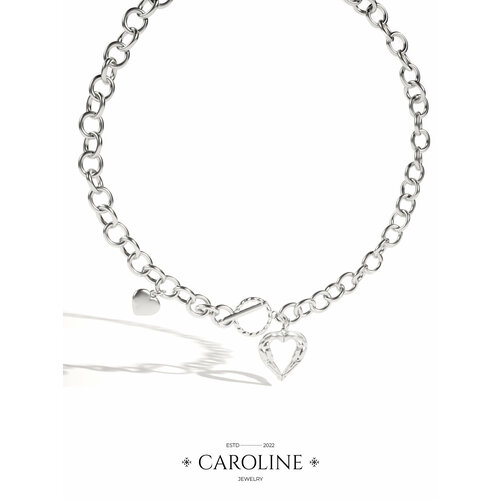 фото Колье caroline jewelry, длина 45 см., серебряный