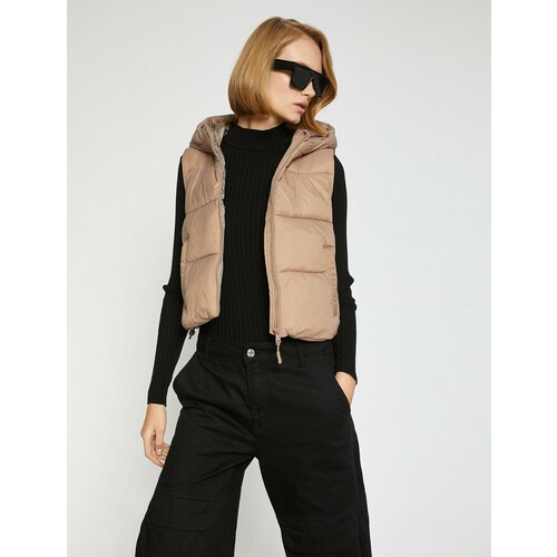 фото Жилет koton, размер 44, коричневый