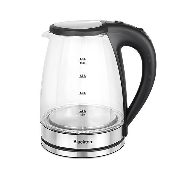 Чайник Blackton Bt Kt1803g Steel-Black, Мощность 1500 Вт, Объем 1.8 л, Корпус из жаропрочного стекла