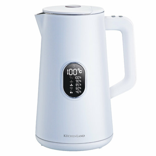 Чайник электрический, 1,5 л, 1500-1800 Вт, регулировка температуры, белый, Advance