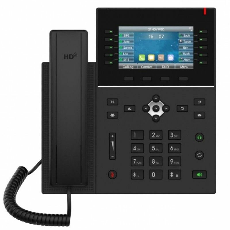IP-телефон Fanvil J6, 20 SIP аккаунтов, цветной 4,3 дисплей 480x272, конференция на 6 абонентов, поддержка EHS, POE.