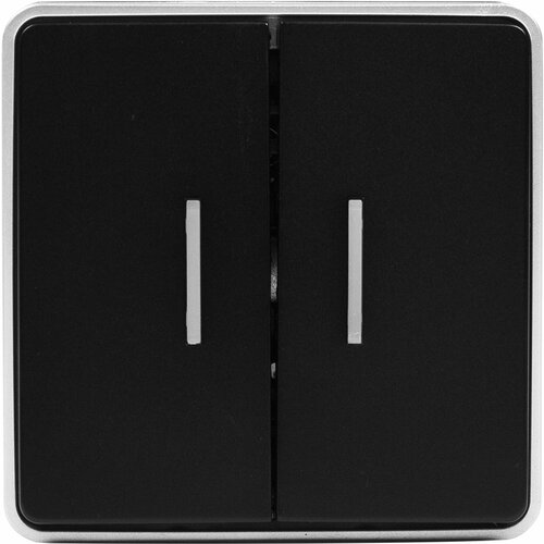 Выключатель накладной Werkel Gallant 2 клавиши с подсветкой, цвет чёрный с серебром выключатель werkel gallant a050979 одноклавишный открытая установка черный ip20 с подсветкой