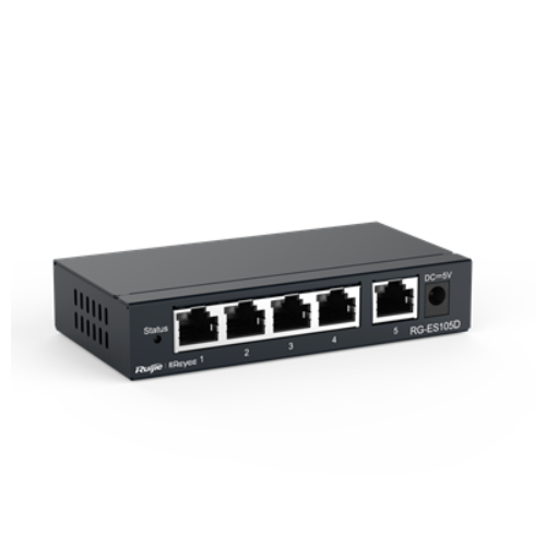 Коммутатор Ruijie Reyee 5-Port unmanaged Switch 5 10100base-t Ethernet RJ45 Ports Steel Case 85500₽