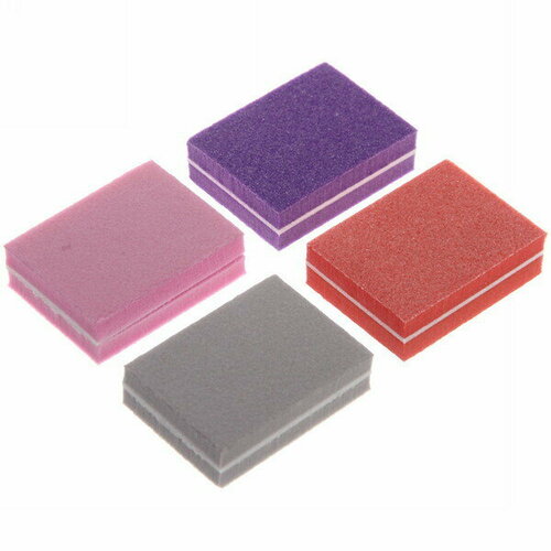 Шлифовка-бафик для ногтей в пакете 4шт «Professional Nail», микс цветов, 4*3см бафик для ногтей 7 в 1 юниlook