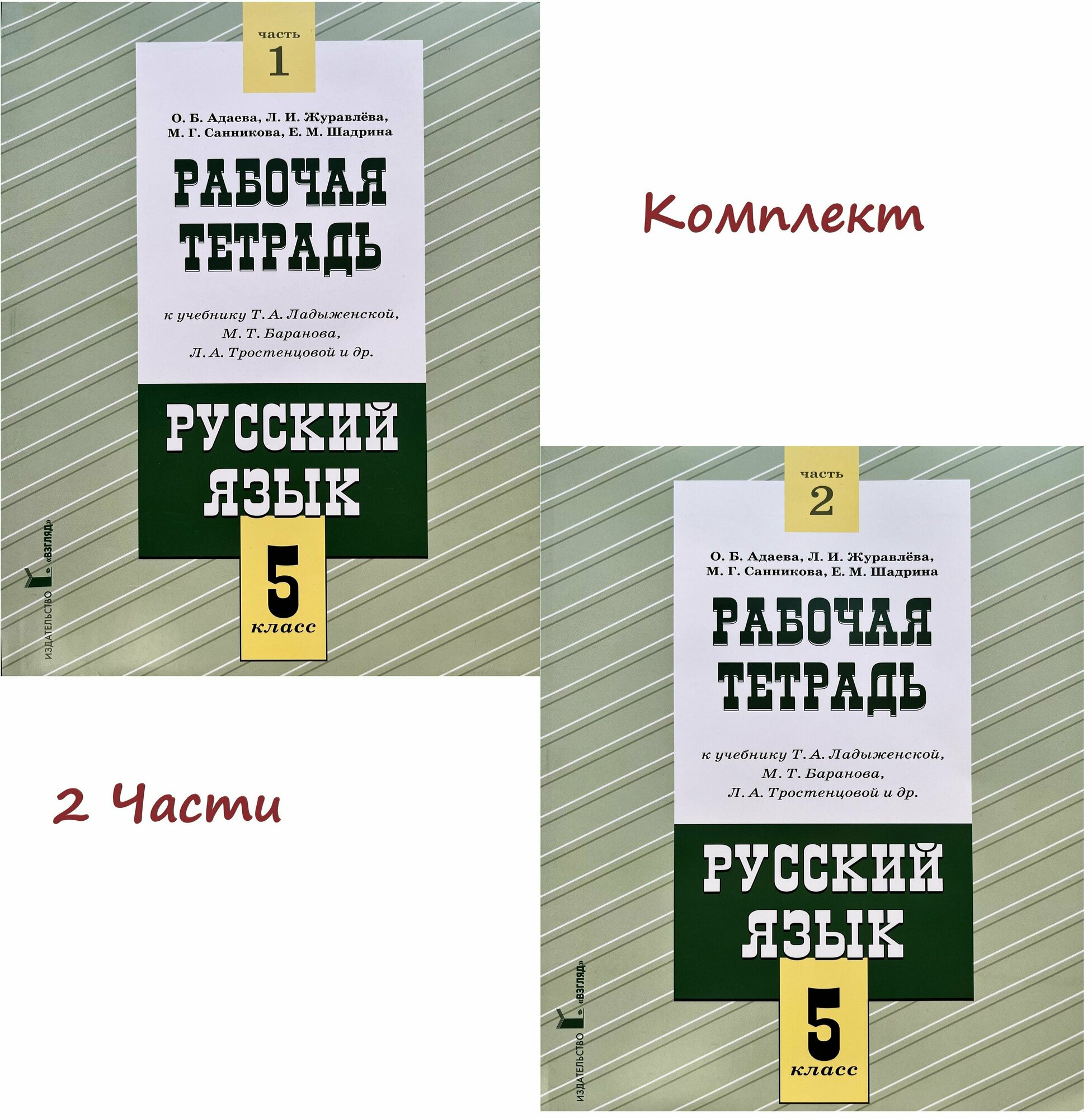 Русский язык 5 класс. Рабочая тетрадь. в двух. частях (комплект) О. Б. Адаева, Л. И. Журавлева, М. Г. Санникова, Е. М. Шадрина