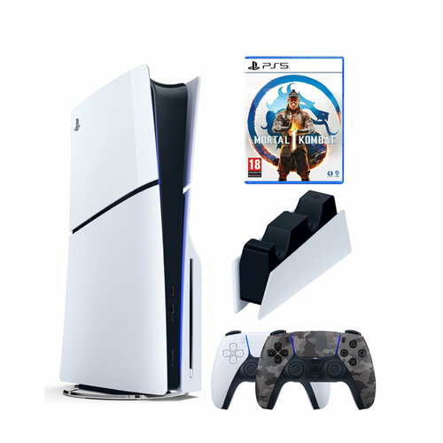 Приставка Sony Playstation 5 slim 1 Tb+2-ой геймпад(Camo)+зарядное+Мортал 1