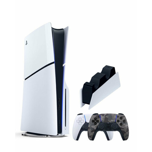 Приставка Sony Playstation 5 slim 1 Tb+2-ой геймпад(Camo)+зарядное игровая приставка sony playstation 5 с дисководом 2000a japan 2й черный джойстик