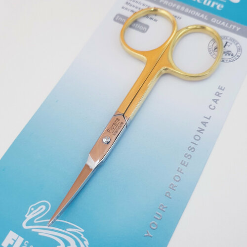 Ножницы маникюрные длина 10 см лезвие 2.5 см золотистые/маникюрные ножницы из высококачественной стали (подходят для ручной заточки)