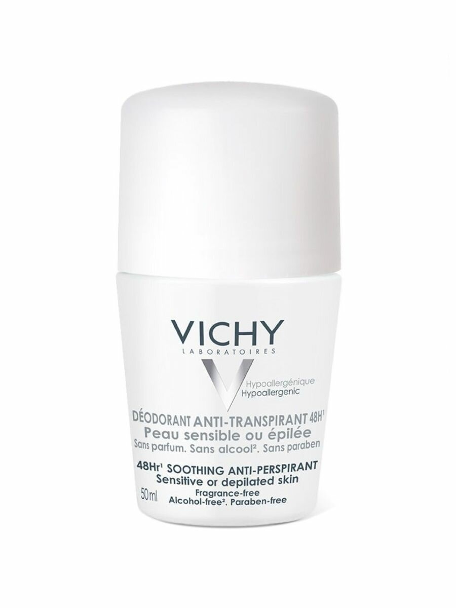 Дезодорант Vichy: без пятен и раздражения, защита на 48 часов, 50 мл