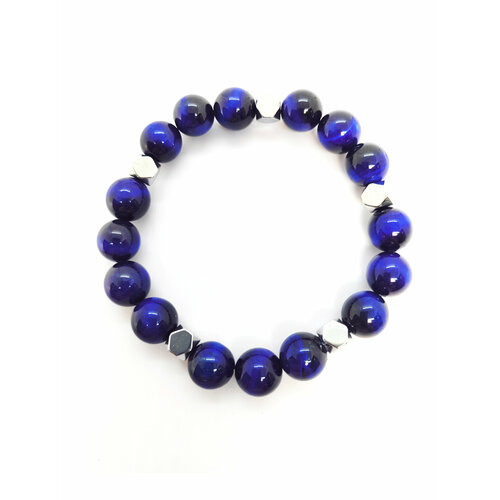 фото Браслет, гематит, размер 17 см, размер l, черный, серебряный solomon