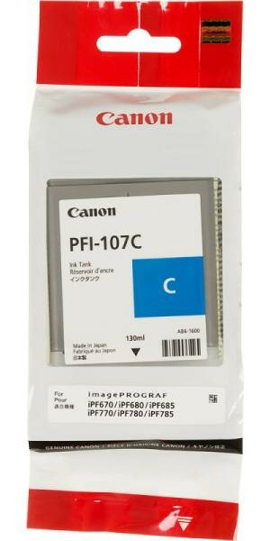 Картридж Canon PFI-107 C для iPF680/685/780/785 голубой 6706B001
