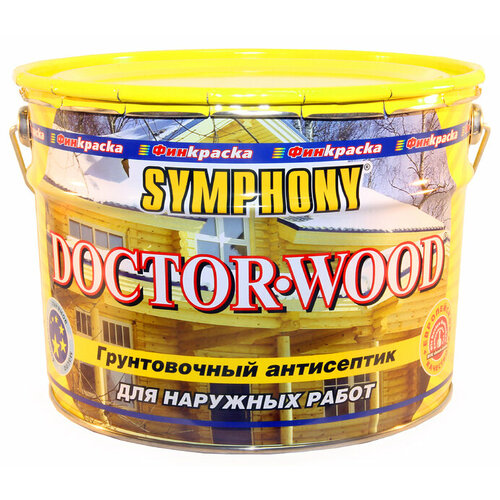 Грунтовочный Антисептик Финкраска Symphony DOCTOR WOOD 1л Бесцветный на Основе Алкида Льняного Масла для Наружных Работ / Симфония Доктор Вуд.
