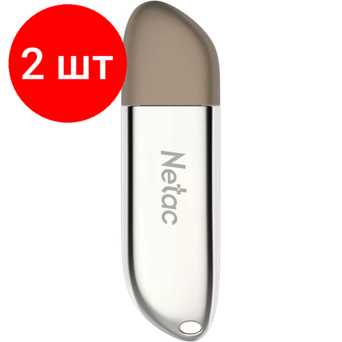 Комплект 2 штук, Флеш-память Netac USB Drive U352 USB3.0 64GB, retail version