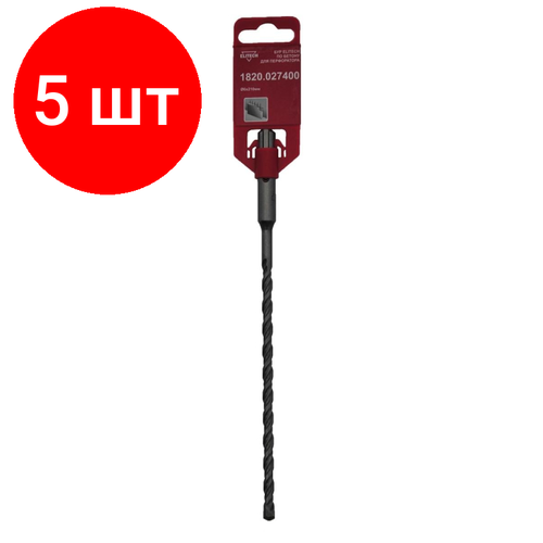 Комплект 5 штук, Бур SDS-plus 6х210мм ELITECH (1820.027400) бур elitech sds 16x250х310мм