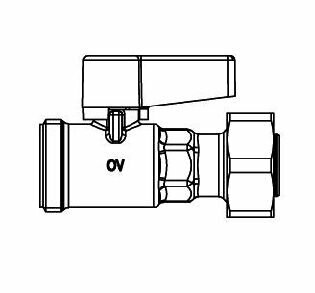 Шаровой кран Oventrop для гребенки Multidis SF 3/4нр х 3/4нг, для отключения отопительных контуров, артикул 1406504
