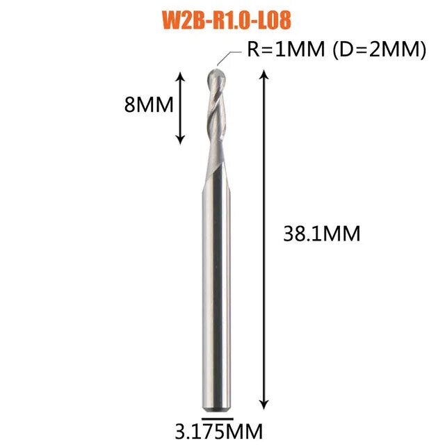 Dreanique чистовая концевая твердосплавная сферическая фреза по дереву для чпу (R3.0 L32 d6) W2B-R3.0-L32 11384