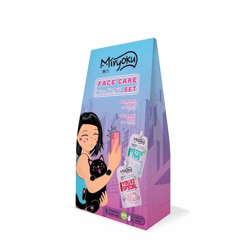 Подарочный набор MIRYOKU FACE CREAM DETOX GEL Крем для лица Алое и Бамбук 100мл Детокс-гель для 330₽