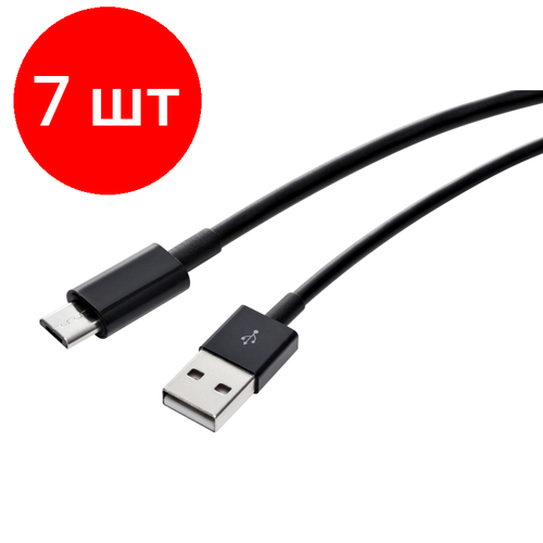 Комплект 7 штук, Кабель USB 2.0 - MicroUSB, М/М, 2 м, Red Line, чер, УТ000009511 комплект 3 штук кабель usb 2 0 microusb м м 2 м red line бел ут000009512