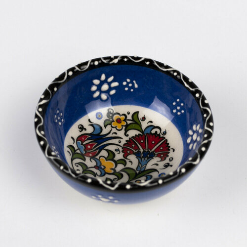 Пиала маленькая 8 см с цветком 1 синяя 499₽