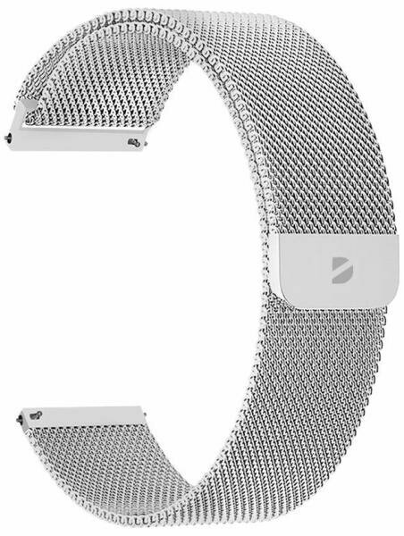 Deppa Ремешок Band Mesh универсальный, 22 mm, нержавеющая сталь, серебристый.