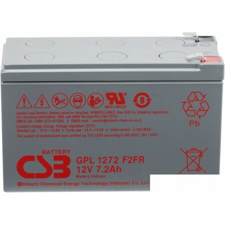 Аккумулятор для ИБП CSB Battery GPL1272 (12В/7.2 А·ч)