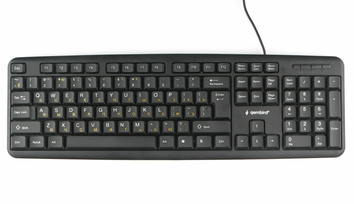 Клавиатура Gembird KB-8320U-Ru_Lat-BL Black USB