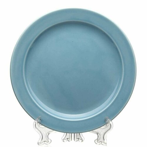 Тарелка фарфор диаметр 200 мм мелкая ф. Принц Акварель (голубой) 1 сорт