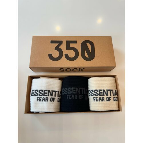 фото Носки essentials, 3 пары, размер 39/43, бежевый, черный, белый