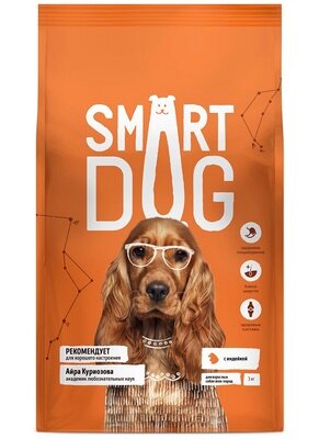 Smart Dog сухой корм Для взрослых собак с индейкой 18 кг