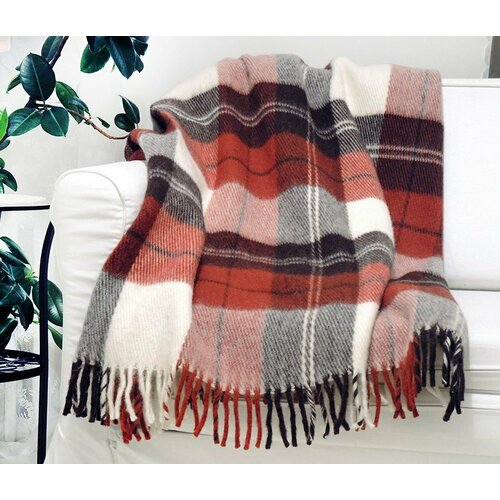 Шерстяной плед Бардово-красный 170x200 5550₽