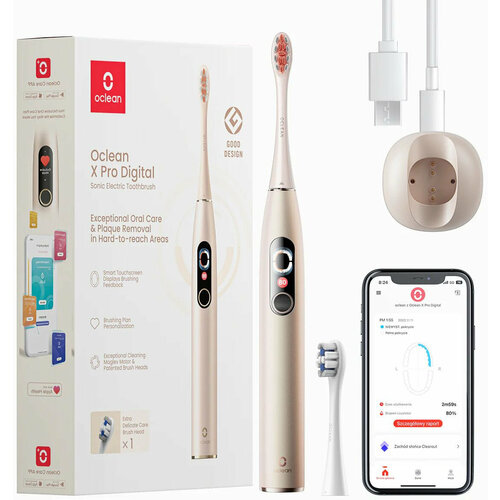 Зубная щетка электрическая Oclean X Pro Digital Y2076 золотистый 1004300₽