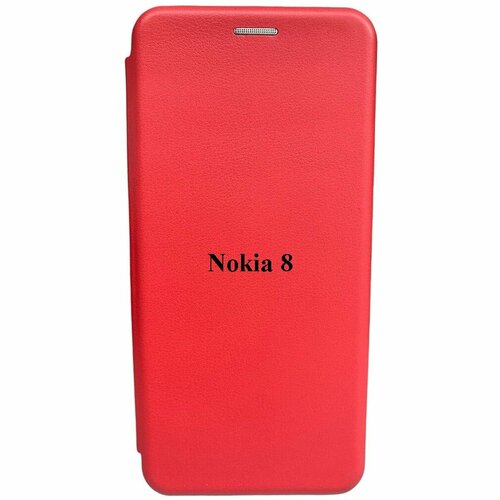 Чехол-книжка на Nokia 8, красный, откидной с подставкой, кейс с магнитом и отделением для карт чехол книжка на xiaomi poco x5 pro 5g красный откидной с подставкой кейс с магнитом и отделением для карт