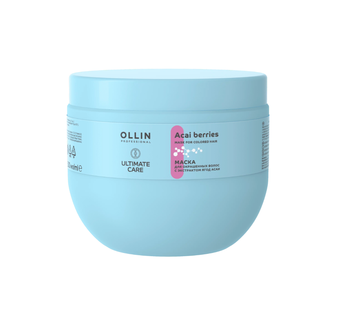 OLLIN ULTIMATE CARE Маска для окрашенных волос с экстрактом ягод асаи, 500 мл.