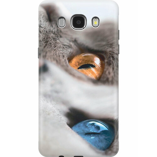 Силиконовый чехол на Samsung Galaxy J5 (2016), Самсунг Джей 5 2016 с принтом Кот с разноцветными глазами силиконовый чехол кот и рыбка на samsung galaxy j5 2016 самсунг джей 5 2016