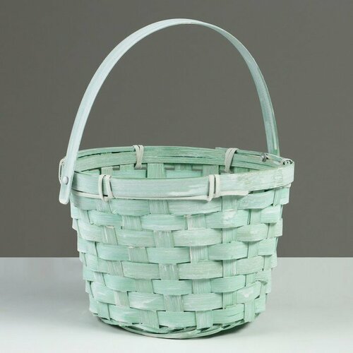 SUI Корзина плетеная D17 х 12 х 22 см зеленая бамбук 559₽